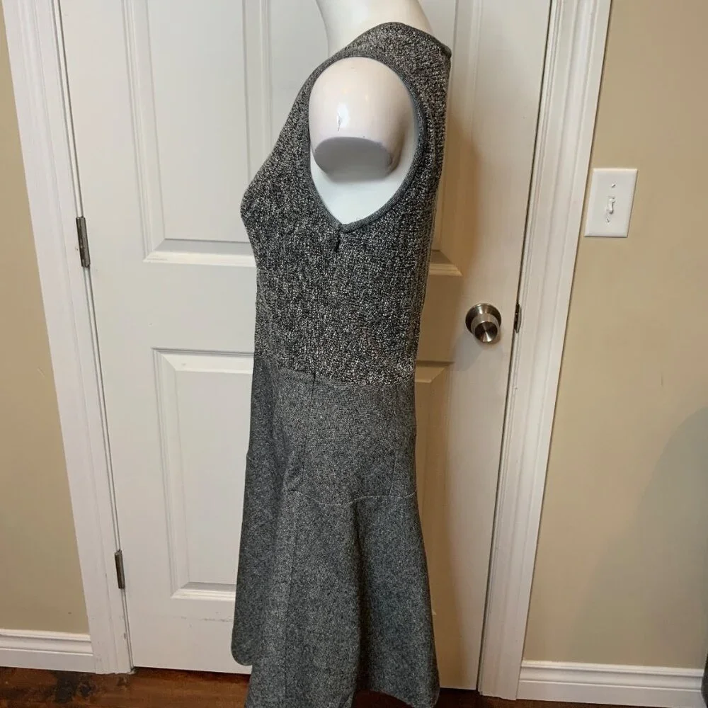 Brooks Brothers Black & White Speckled Tweed Sleeveless Fit & Flare Dress Sze 10